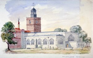 All Hallows-by-the-Tower Church, London, c. 1840 by J Cooke