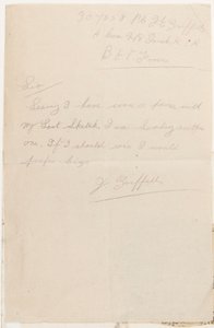 Letter to the Competition Editor of the Liverpool Weekly Courier, 1917 by J. Griffiths