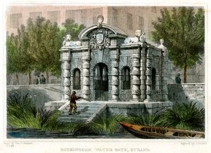 Buckingham Water Gate, Strand, Westminster, London, 1830 by J Henshall