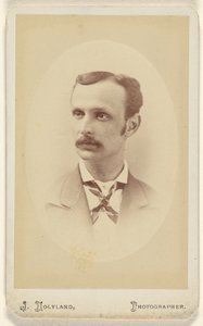 Unidentified Man with Moustache, Printed in Oval Style by J. Holyland