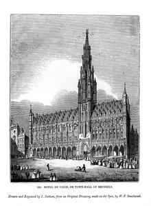 Hotel de Ville, or town hall of Brussels, 1843