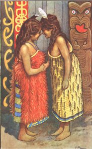 Maori Girls, from MacMillan School Posters, c.1950-60s by J. Macfarlane