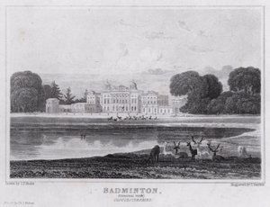 Badminton, General View, Gloucestershire by John Preston Neale