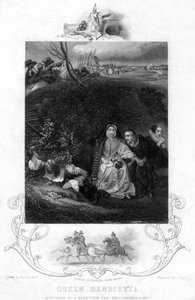 Queen Henrietta, sheltering by a bank from the Parliamentarians