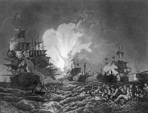 The Battle of the Nile, Egypt, 1 August 1798 by J. Rogers