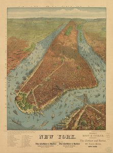 Perspective Map of New York by J. W. Root and Tinker Williams