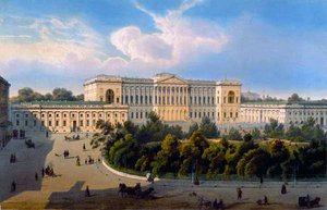 Palace of Grand Duke Mikhail, View from the Square, printed by Schmidt and Chevalier, published by Lemercier, Paris