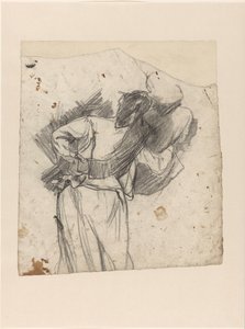 Two Standing Figures, Arms Around Each Other, Seen from the Back