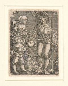 Foot Soldier with Woman and Child by Jacob Binck