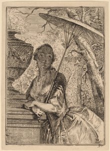 Young Woman Holding a Parasol by Jacob Buys