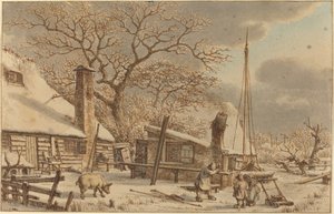 Farmyard in Winter by Jacob Cats