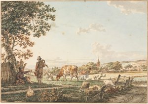 Pastoral Landscape with Village by Jacob Cats