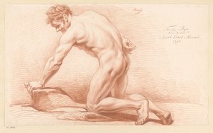 Kneeling Male Nude, Seen from the Side (2nd Prize 1797)