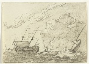 Ships in a Storm by Jacob Ernst Marcus