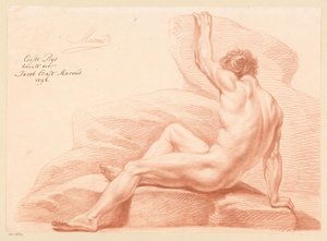 Seated Male Nude, Side View (1st Prize 1798) by Jacob Ernst Marcus