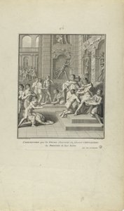 Ceremonies the Incas Observe in Making Knights/Princes of their Blood (from book, History of the Incas) by Jacob Folkema