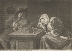 Man and His Wife Sleeping at Table by Jacob Gole