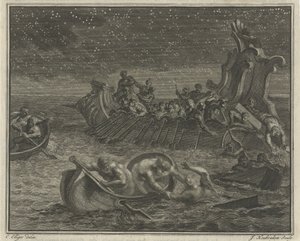 Galley Ship Rescues Shipwrecked People