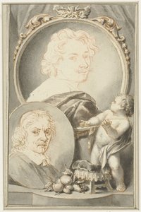 Portraits of Anton van Dyck and Jacob de Bray by Jacob Houbraken