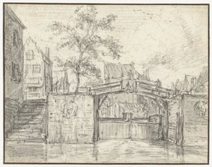 The Oude Haarlemmersluis (Old Haarlem Lock) on the Martelaarsgracht, Amsterdam by Jacob van Ruisdael