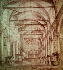 Interior view of the Oude Kerk (the old church) in Amsterdam