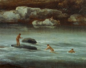The Sunbeam by Jacob Isaaksz. or Isaacksz. van Ruisdael