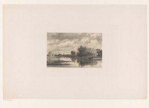 River Landscape with Hay Barn