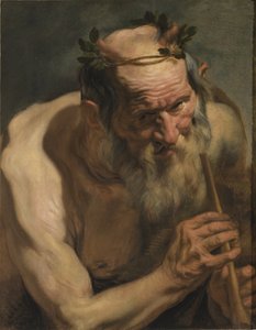 Old Satyr Holding a Flute by Jacob Jordaens