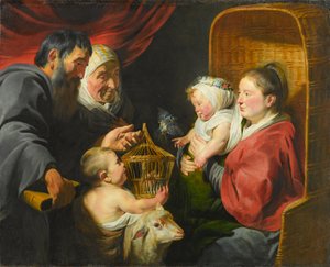 The Virgin and Child with St. John and His Parents by Jacob Jordaens