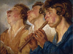 Three Buskers by Jacob Jordaens