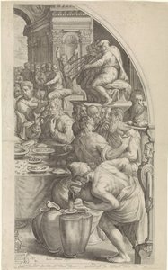 Wedding at Cana, Right Panel by Jacob Matham