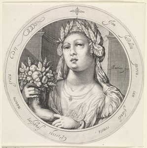 Ceres with Cornucopia (Venus, Bacchus, and Ceres) by Jacob Matham