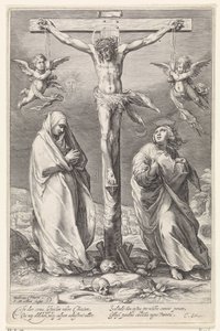Christ on the Cross with John and Mary by Jacob Matham