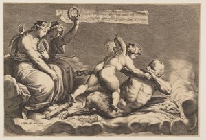 Cupid Taming Pan by Jacob Matham