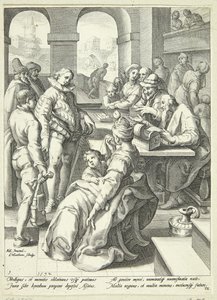 The Prodigal Son receives his inheritance by Jacob Matham