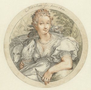 Diana in a Round Frame