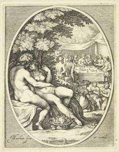A God and a Goddess Embracing by Jacob Matham