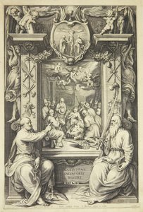 The Adoration of the Shepherds with Peter and Paul in an Allegorical Frame by Jacob Matham