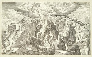 The Battle between the Gods and the Titans by Jacob Matham