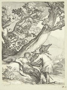 Tamar Disguised as a Courtesan Receiving Ring and Staff from Judah by Jacob Matham