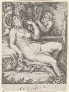 Venus Spied on by a Satyr (Venus) by Jacob Matham