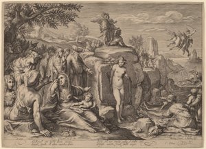 Perseus and Andromeda by Jacob Matham after Hendrik Goltzius