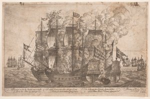 Sea Battle Between Danish Vessels and a Turkish Pirate Ship by Jacob Mortenssøn Maschius