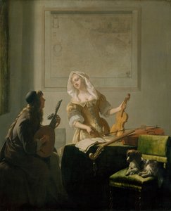 The Music Lesson by Jacob Lucasz Ochtervelt