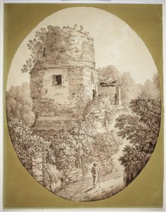 Tower with Man Walking by Jacob Philipp Hackert