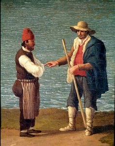 A Shepherd and a Merchant in the Port of Monopoli, Puglia, Italy