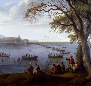Ferdinand IV Hunting Coots on Lake Fusaro (detail) by Jacob Philippe Hackert