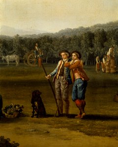 Harvest in Carditello, detail by Jacob Philippe Hackert