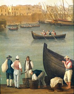 Mussel Fishermen from Monopoli, Puglia, Italy by Jacob Philippe Hackert