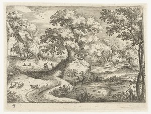 Landscape with Travelers Near Houses by Jacob Savery (I)